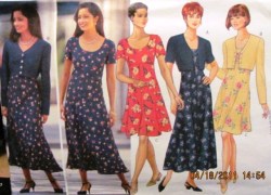 4332  BUTTERICK BOLERO SS-LS JACKET, EMPIRE FLARE DRESS LENGTHS PATTERN 6-16 2 SIZES UNCUT CHOICE